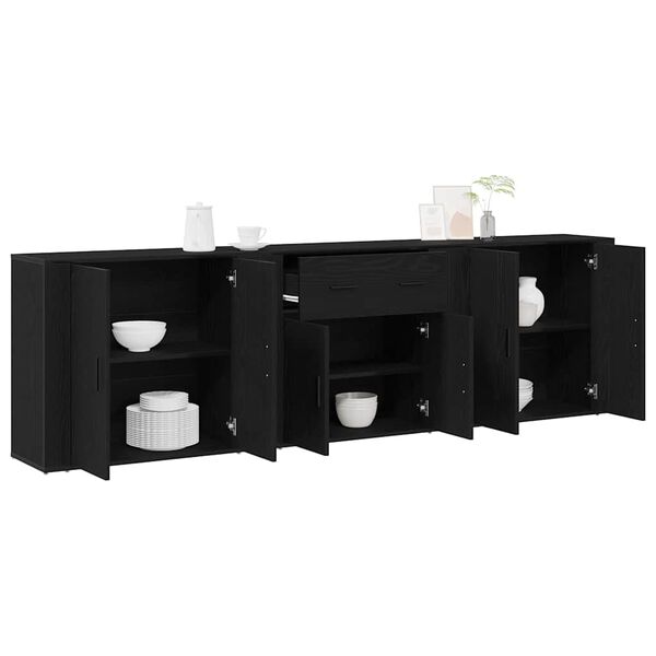 vidaXL Sideboard Schwarz Eichen-Optik 240 x 33 x 70 cm Holzwerkstoff