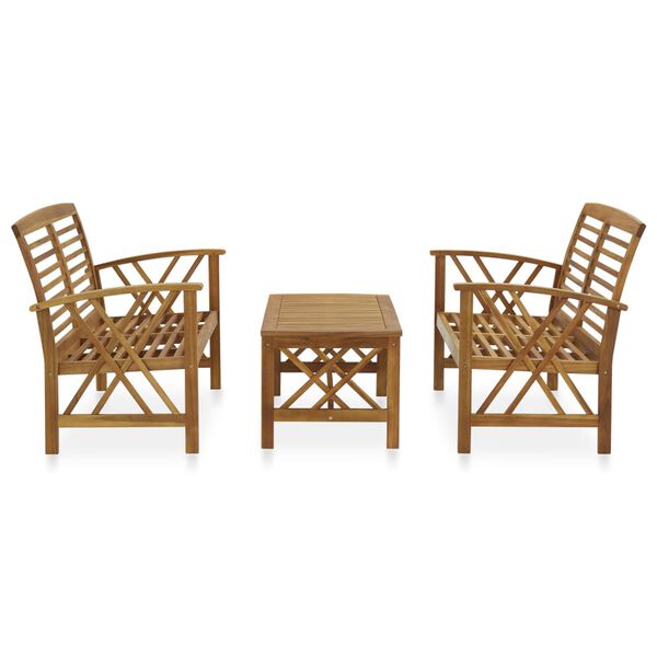 vidaXL 3-tlg. Garten-Lounge-Set Massivholz Akazie