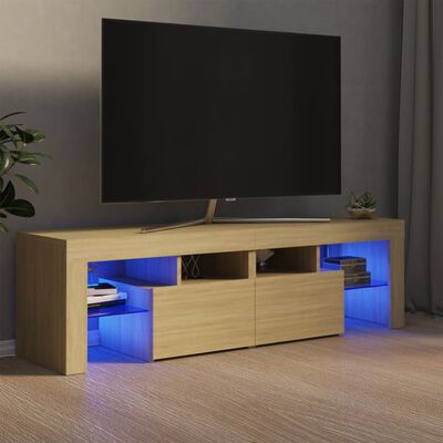 vidaXL TV-Schrank mit LED-Leuchten Sonoma-Eiche 140x35x40 cm