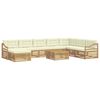 vidaXL Outdoor-Sofagarnitur mit Kissen 9 pcs Wei&szlig; und Creme Polyester