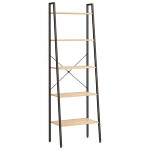 vidaXL Standregal 5 B&ouml;den Hellbraun und Schwarz 56x35x174 cm