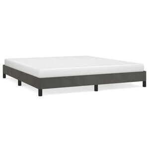vidaXL Bettgestell ohne Matratze Dunkelgrau 180x200 cm Samt