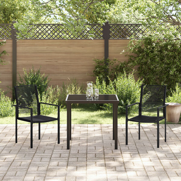 vidaXL Garten Essgruppe 5 pcs Schwarz PVC-Rattan