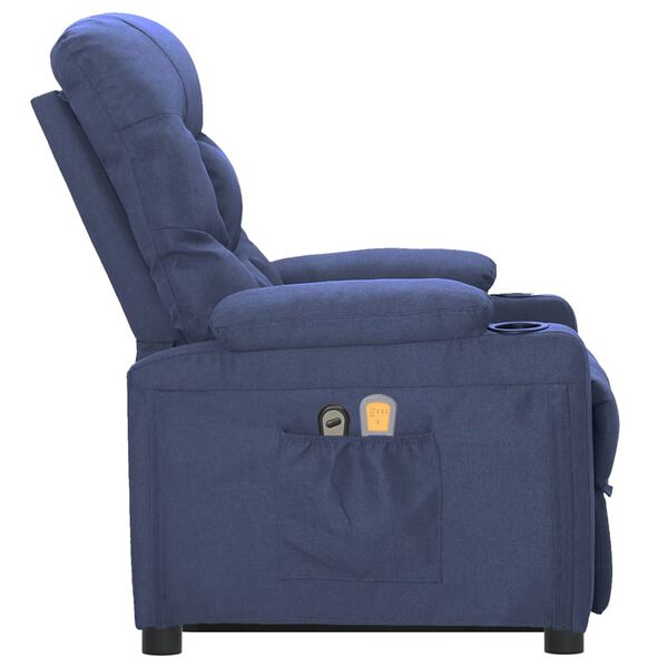 vidaXL Massagesessel mit Aufstehhilfe Blau Stoff
