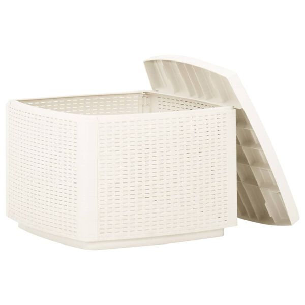 vidaXL Gartentisch Weiß 53x53x40 cm Kunststoff