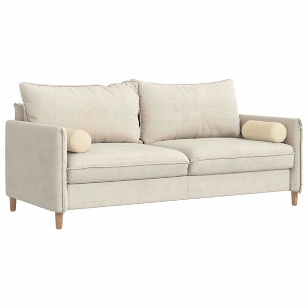 vidaXL Bolsterkissen 2 St&uuml;ck Creme &Oslash; 15 x 40 cm Stoff