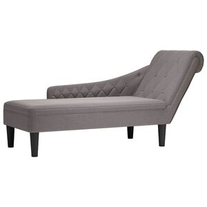 vidaXL Chaiselongue mit Kissen und Rechter Armlehne Taupe Stoff