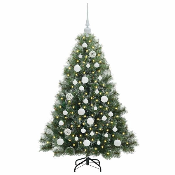 vidaXL Künstlicher Weihnachtsbaum mit 150 LEDs Grün 120 cm PE und PVC