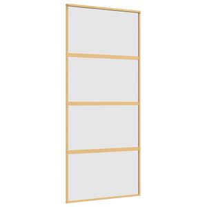 vidaXL Schiebet&uuml;r Golden 90x205 cm Matt ESG-Glas und Aluminium
