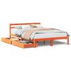 vidaXL Massivholzbett ohne Matratze Wachsbraun 140x200 cm Kiefernholz