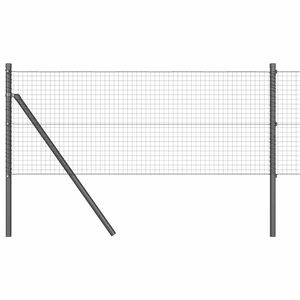 vidaXL Geschwei&szlig;ter Drahtzaun, bodenverankert 100 x 0,4 m Grau Netz