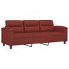 vidaXL 3-Sitzer-Sofa mit Hocker Weinrot 180 cm Kunstleder