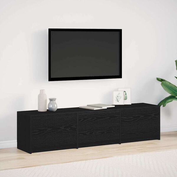 vidaXL Fernsehschrank mit LED Schwarze Eiche 165 x 34 x 40 cm