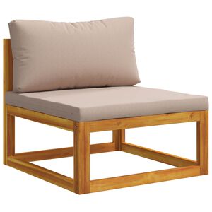 vidaXL Sofa-Mittelteil mit Kissen Massivholz Akazie Natur