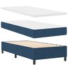vidaXL LED Boxspringbett mit Matratze Blau 100 x 200 cm Stoff