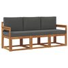 vidaXL Outdoor-Sofagarnitur mit Kissen 3 pcs Natur und Anthrazit
