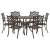 vidaXL Garten Essgruppe 7 stk. Bronze Aluminium