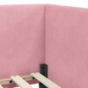 vidaXL Eckbettgestell mit Matratze mit Kopfteil 2 pcs Rosa Samt