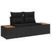 vidaXL Gartensofa-set mit Kissen 10 pcs Schwarz Polyrattan