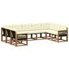 vidaXL Outdoor-Sofagarnitur 9 stk. Natur und Creme