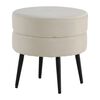 Venture Home Hocker Pot 40x40x40 cm Samt Schwarz und Hellbeige
