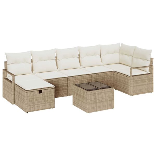 vidaXL Sofa Set mit Kissen 4 pcs Poly-Rattan