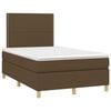 vidaXL Boxspringbett mit Matratze Dunkelbraun 120x190 cm Stoff