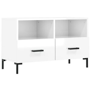 vidaXL TV-Schrank Hochglanz-Wei&szlig; 80x36x50 cm Holzwerkstoff