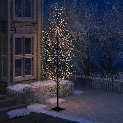 vidaXL Weihnachtsbaum 1200 LEDs Warmweißes Licht Kirschblüten 400 cm
