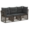 vidaXL Gartensofa-set 3 pcs Grau Poly-Rattan
