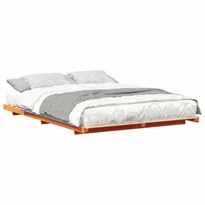 vidaXL Bettrahmen Wachsbraun 150 x 200 cm Massives Kiefernholz