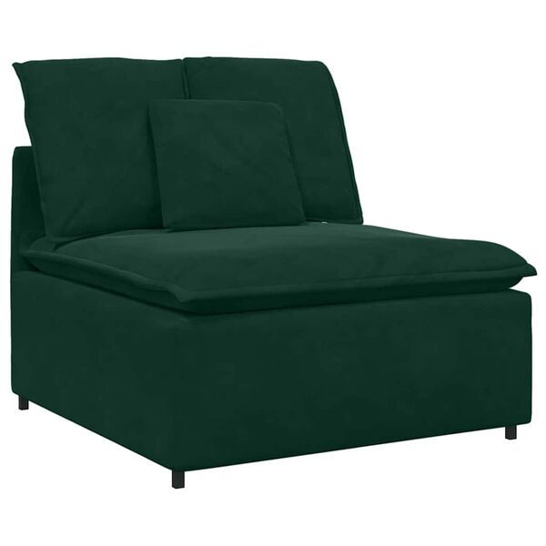 vidaXL Modulares Sofa mit Kissen Dunkelgr&uuml;n