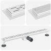 vidaXL Duschabfluss mit Liniendesign Silber 80 cm Edelstahl 304