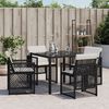 vidaXL Gartenst&uuml;hle mit Kissen 4 Stk. Schwarz Poly Rattan