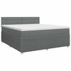 vidaXL Boxspringbett mit Matratze Dunkelgrau 160 x 200 cm Stoff