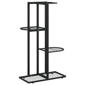 vidaXL Blumenst&auml;nder 4-Etagen 43x22x76 cm Schwarz Metall