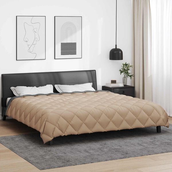 vidaXL Winterbettdecke Anthrazit und Taupe 240 x 260 cm Mikrofaser