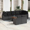 vidaXL Gartensofa-set mit Kissen 9 pcs Schwarz Poly-Rattan