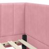 vidaXL Eckbettgestell mit Kopfteil Rosa 90 cm x 200 cm Samt