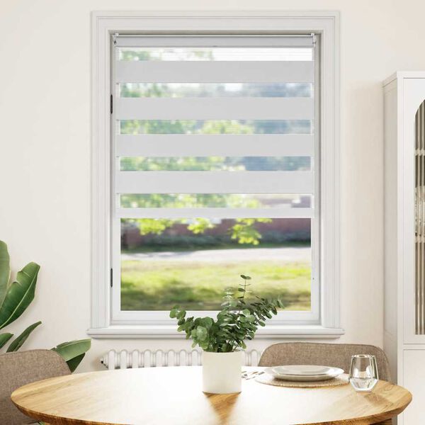 vidaXL Zebra-Rollo 100,9 x 175 cm, Stoffbreite 96,7 cm, Wei&szlig;