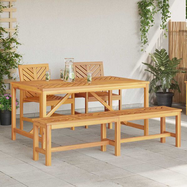 vidaXL Garten Essgruppe 4 pcs Braun Massivholz Akazie