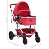 vidaXL 3-in-1-Kinderwagen Rot Aluminium
