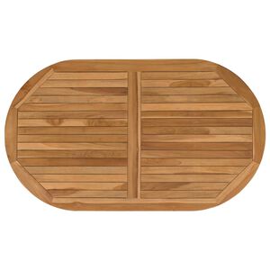 vidaXL Tischplatte Oval Massives Teakholz Natur