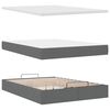 vidaXL Ottoman-Bett mit Matratze & LEDs Dunkelgrau 140x190 cm Stoff