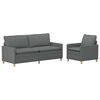 vidaXL Sofa Set 2 stk. Dunkelgrau Stoff