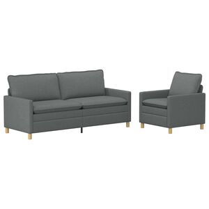vidaXL Sofa Set 2 stk. Dunkelgrau Stoff