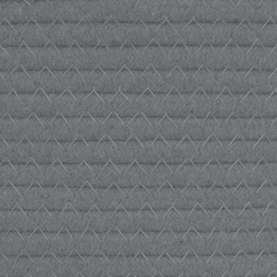 vidaXL Wäschekorb Grau und Weiß Ø55x36 cm Baumwolle