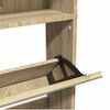 vidaXL Schuhschrank mit 4 F&auml;chern Spiegel Eiche 63&times;17&times;134 cm