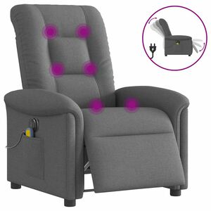 vidaXL Massagesessel Elektrisch Dunkelgrau Stoff