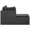 vidaXL 4-tlg. Garten-Lounge-Set Schwarz mit Auflagen Poly Rattan